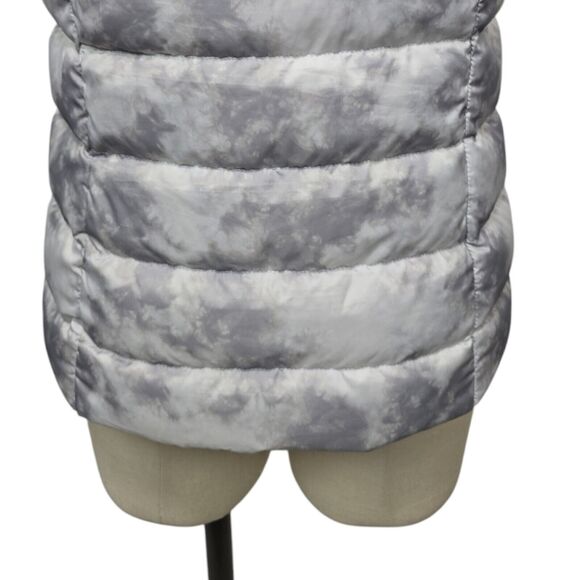 Eddie Bauer Down Puffer Vest Womens Size XS EB650 Gray Tie Dye Full Zip Winter - Picture 11 of 11